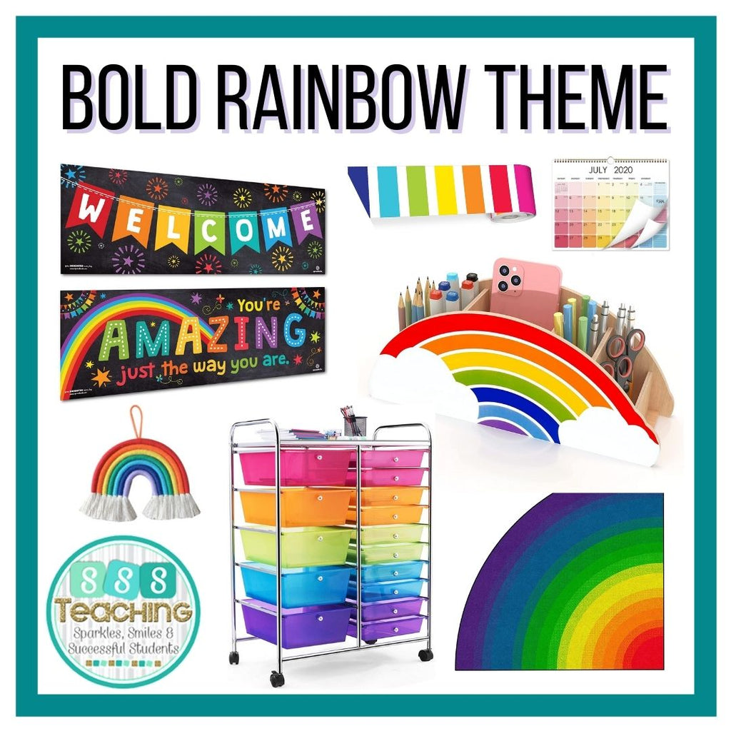 Bold and Bright – Rainbow and Black classroom theme for YOU!