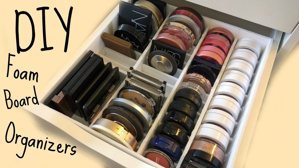 I wanted to show you guys how I like to make my DIY foam board organizers that I use to organize all of my makeup