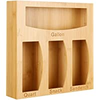 Bamboo Ziplock Bag Storage Organizer and Dispenser Purplewares only $16.00