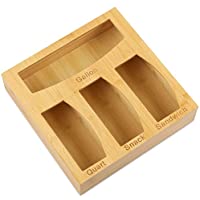 Bamboo Ziplock Bag Storage Organizer and Dispenser for Kitchen Drawer only $17.99