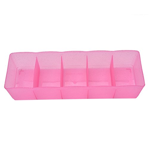 BleuMoo 1Pc Plastic Organizer Tie Bra Socks Drawer Cosmetic Container Divider Storage Box (Purple)