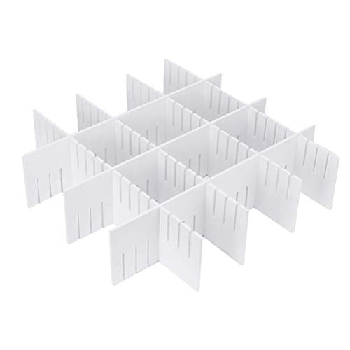 NICEXMAS 5pcs Adjustable Plastic Drawer Divider Household Storage Spacer Drawer Closet Grid Divider for Makeup Socks Underwear 47x5cm(White)