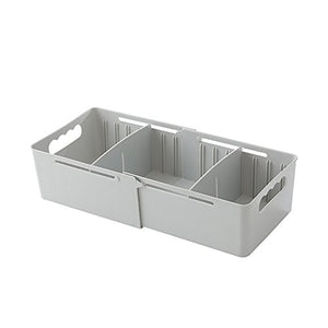 super1798 Adjustable Cabinet Drawer Divider Sock Underwear Cosmetic Storage Organizer Box - Grey