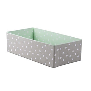 Home Traditions CBBB01344 Foldable Cloth Storage Box Closet Dresser Organizer Cube Basket Bins Containers Divider with Drawers for Underwear, Bras, Socks, Ties, Scarves, Rectangle, Grey Polka Dot