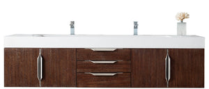 72" Mercer Island Double Sink Bathroom Vanity, Coffee Oak