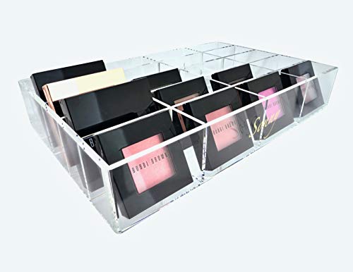 Fits Ikea Alex Holds 20 Chunkie SMALL Compact Blush Powder Acrylic Drawer Organizer Divider Tray Clear by Sonny Cosmetics