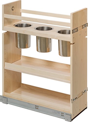 Century Components CASCAN85PF Kitchen Base Cabinet Pull-Out Canister Organizer - 8-7/8"W x 26-3/4"H x 21-1/2"D - Baltic Birch - Blum Soft Close Slides