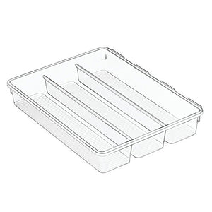 iDesign InterDesign Linus Interlocking Drawer Organizer Cutlery Tray for Forks, Spoons, Knives - Clear, 2XL