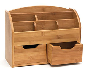 Lipper International 809 Bamboo Wood Space-Saving Desk Organizer, 13" x 10" x 5 3/8"