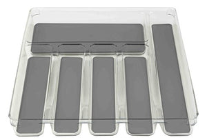 Home Basics PB49748 12" x 15" Plastic Rubber Liner Drawer Organizer, One Size, Clear