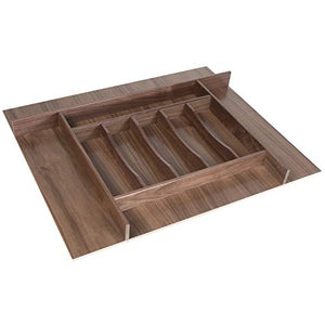Century Components Riviera Collection RIVKF26PF Walnut Wood Silverware Tray Drawer Organizer, 26-3/4" x 22" Trimmable