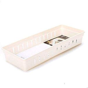 Creative Storage Drawers Drawer Organizers VANORIG Plastic Drawer Dividers Drawer Storage Box Stationery Makeup Organizers,Set of 4 (White)