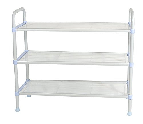 Wellmax 3 Tier Shoe Rack Organizer, Sturdy Space Saving Shelf for Closets, Entryways, Doorways, Mudrooms, Garages and Home Storage, Fits 12 to 15 Pairs