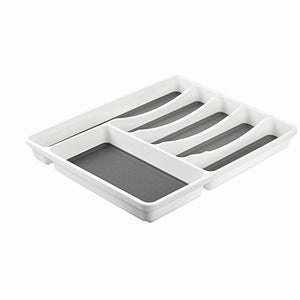 FixtureDisplays Silverware Drawer Organizer with Six Sections and Nonslip Tray, Flatware, Utensil, Cutlery Kitchen Divider 16969