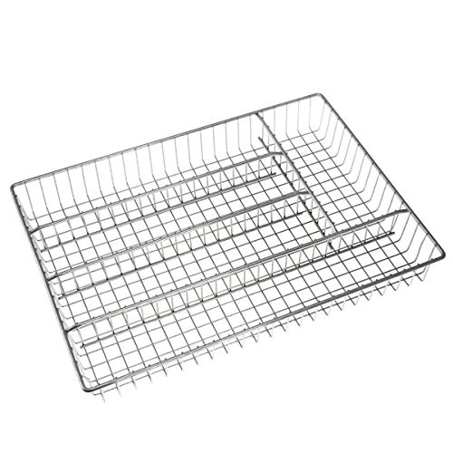 Creative Home Deluxe 5 Compartment Chrome Finished Cutlery Tray, Silver