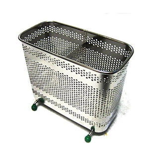 2 Divided Square Stainless Steel Perforated Cutlery Holder Free Standing Silver