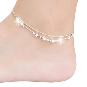 Hpapadks Little Star Women Chain Ankle Bracelet Barefoot Sandal Beach Foot Jewelry (Silver, free)
