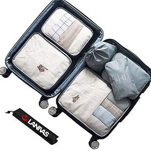 Lanivas 7 Set Packing Cubes for Travel - Luggage Organizers with Shoe Bag