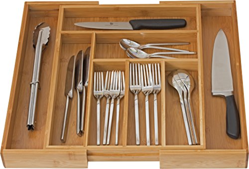 Home-it Expandable use for, Utensil Flatware Dividers-Kitchen Drawer Organizer-Cutlery Holder