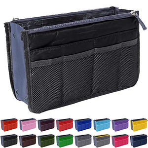 Handbag Organizer by Gaudy Guru - Insert Purse Organizer - Bag in Bag - 13 Pockets - Multiple Colors