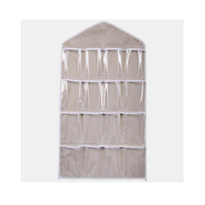 Clearance Deal! Hot Sale! Storage Bag, Fitfulvan Pockets Clear Hanging Bag Socks Bra Underwear Rack Hanger Storage Organizer (Beige)