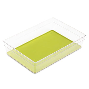 Smart Design Plastic Drawer Organizer w/Silicone Bottoms - BPA Free - for Utensils, Flatware, or Office Items - Home Organization (9 x 6 Inch) [Green]