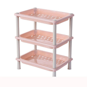 Storage Box ,IEason Clearance Sale! 3 Tier Plastic Corner Organizer Bathroom Caddy Shelf Kitchen Storage Rack Holder (Pink)