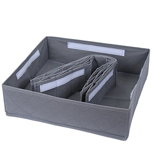 Nikgic Houseware Closet Bra Underwear Organizer Drawer Divider 30 Compartments Cell Bamboo Charcoal Storage Box Divider