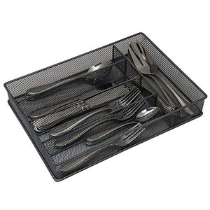 Four Compartment Five Compartment Metal Mesh Cutlery Tray Organizer Cutlery Desktop Storage to Separated Silverware