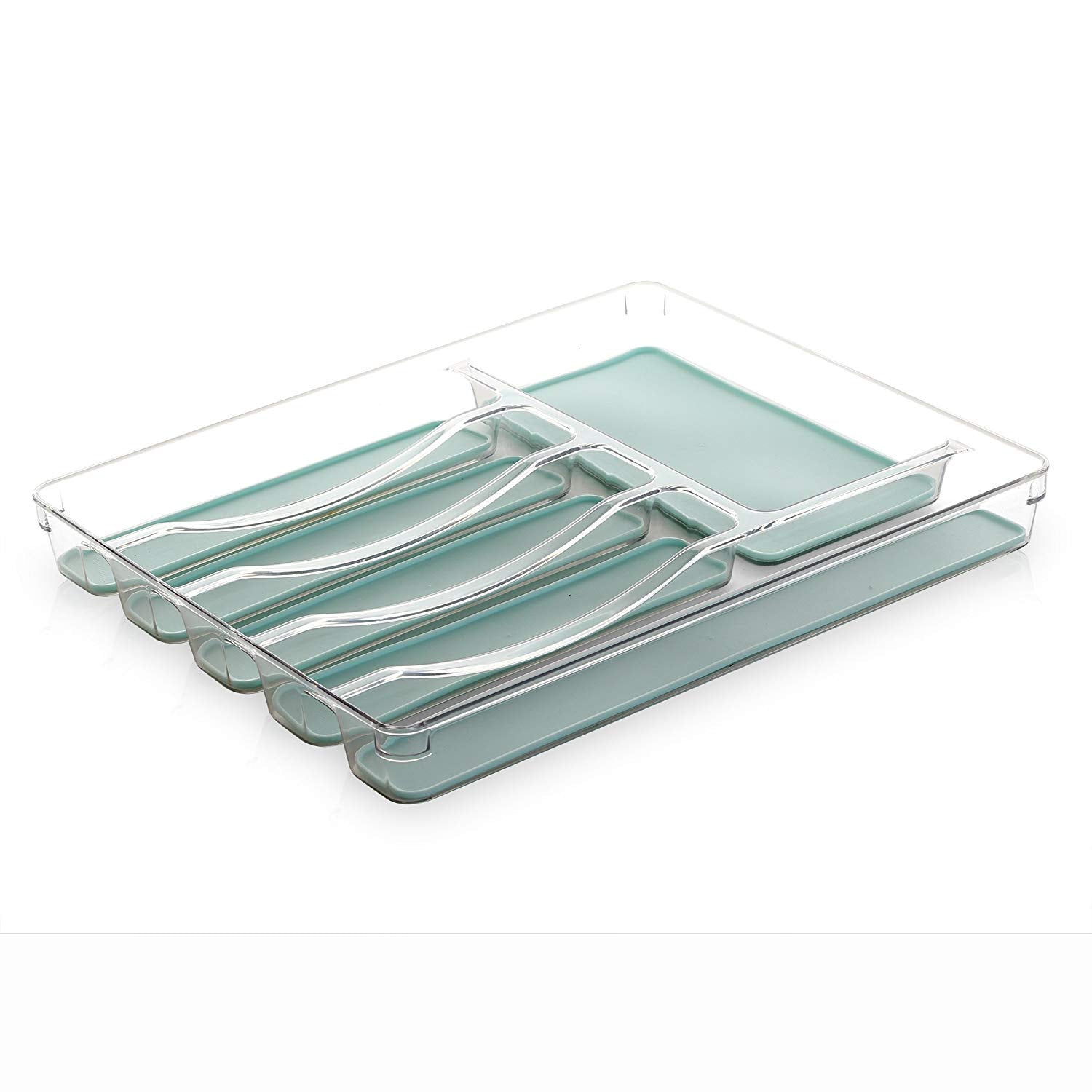 BINO 6-Slot Silverware Cutlery Tray Organizer, Aqua
