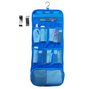 Cosmetics Makeup Toiletry and Grooming Travel Bags-Over the Door Hanging Folding Organizer with Free Bonus Hooks-Essential Waterproof Accessory for Home or Luggage-Eco Friendly Materials