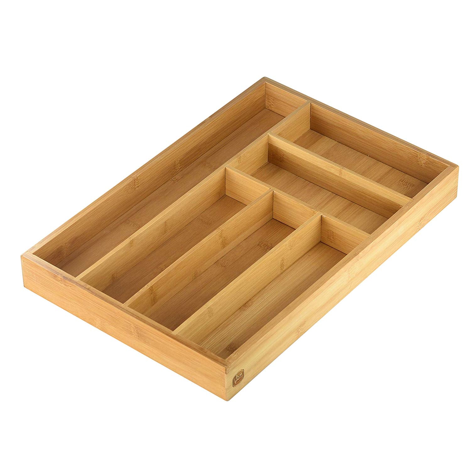 YBM Home Kitchen Utensil, Flatware, Cutlery Drawer Organizer Tray (1, 6 Compartment Fixed)