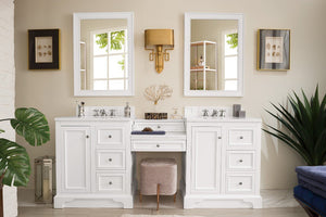 De Soto 82", James Martin Bright White Bathroom Vanity, double sink