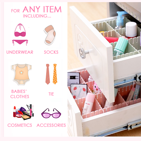 Free Combination Adjustable Drawer Organizer (Set of 4) 01