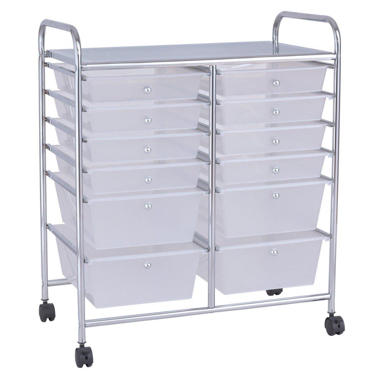 12 Storage Drawer Organizer Bins Rolling Cart