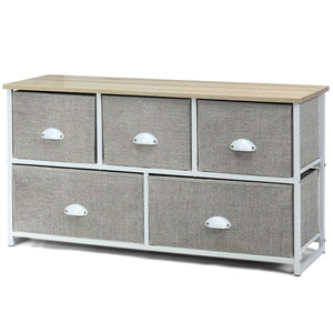 Dresser Storage Unit Side Table Display Organizer Dorm Room Wood-White